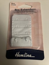 Hemline White Bra Extenders 38mm 2 Hook Strap Pregnancy Weight Gain Back