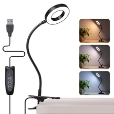 Desk Lamp Clip On Light 48 Led Usb Lamp With 3 Color Modes 10 Brightness Levels