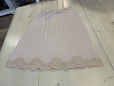 Shadowline Half Slip Skirt Womens Small Beige Nylon Lace Trim Lingerie