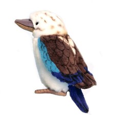 HANSA Kookaburra Plush 17cm Blue Winged Bird Soft Stuffed Animal Japan