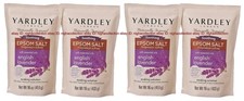  Lot 4  Yardley London English Lavender Epsom Salt w/ Essential Oils 16oz Each