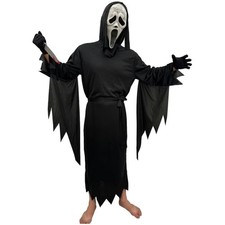 Halloween Kostüm Ghost Face Geistergesicht Latex Maske blutiges Messer Kinder