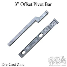 3" Zinc Diecast Pivot Bar #8254 Offset End 2 Hole Non-Handed