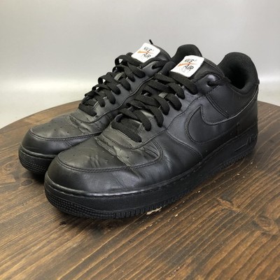 Nike Air Force 1 Shoes Mens Size 12 Black Leather Low Sneakers AH8462-002