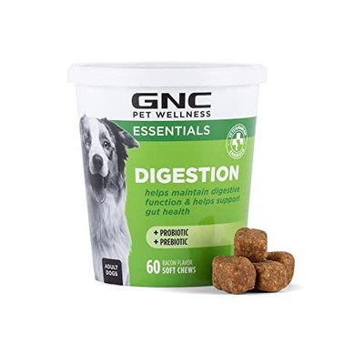 GNC Pets Essentials Dog Probiotic Soft Chews for Digestive Support, Bacon Flavor