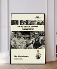 The Big Lebowski Movie Poster – 24x36 Retro Vintage Mid-Century Wall Art Print