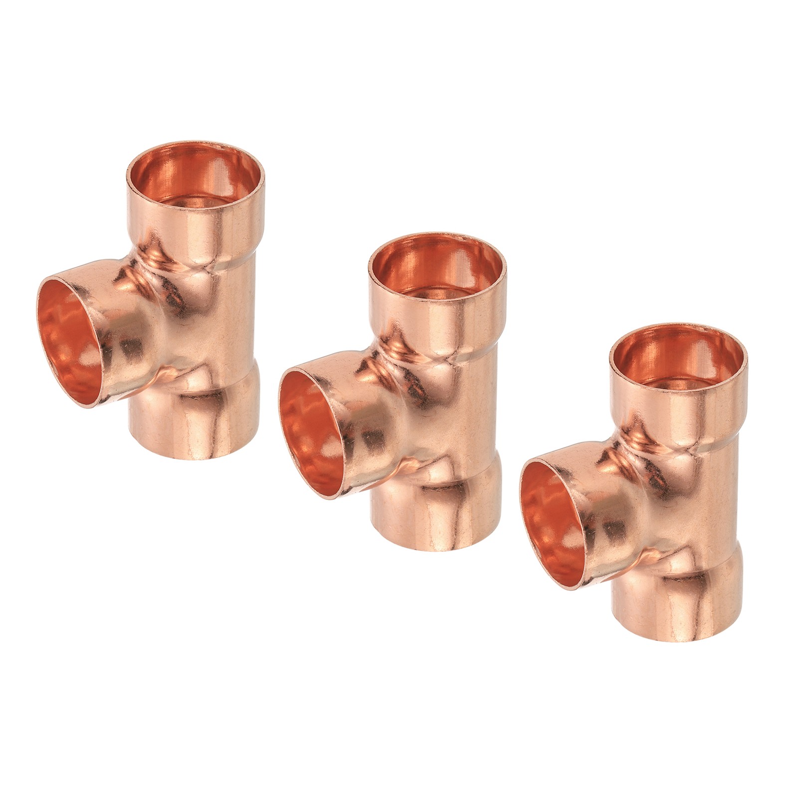3pcs 1" x 1" x 1" Copper Tee Pressure Pipe Fitting Connector for Machine