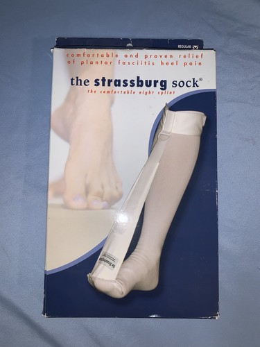 Strassburg Socke, weiß, nagelneu, Plantarfasziitis, Achillessehnenentzündung, Wade