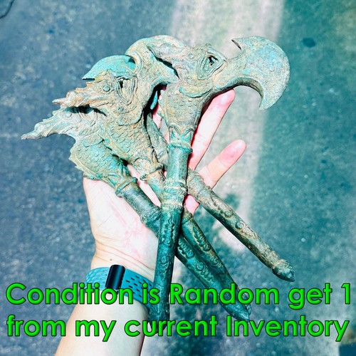 Antique 100y Khmer Deity Weapon Green Axe Deagon Ancient Warrior Angkorwat 18489 - Picture 18 of 18