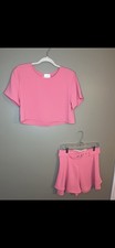 Lavender Brown Coral Pink Two Piece Set Women  s