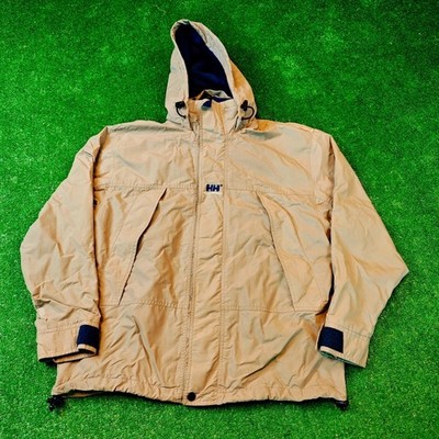 Vintage Helly Hansen Jacke Herren Small Full Zip Beige Windbreaker Mantel...