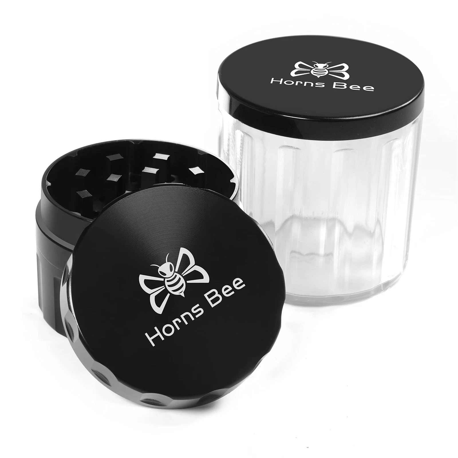 Herb Grinder Containers - Multipurpose Metal Spice Mill with Stash Jar, All-i...