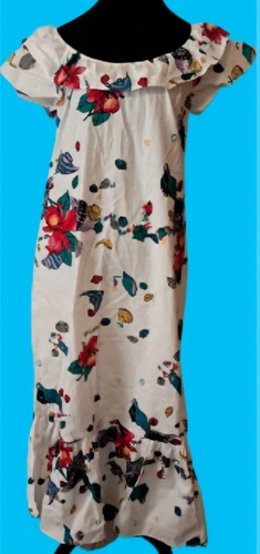 PALM ANGELS Abito HILO HATTIE anni 70 taglia M MuuMuu isole Hawaii nomi ibisco angelo pesce Oahu