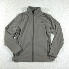 The North Face Mens Grey Full Zip Fleece Jacket Mock Neck Size Medium