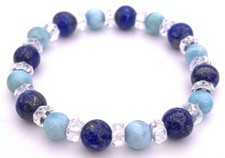 Natural s lapis lazuli & larimar bracelet