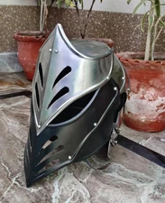 Black Ice Helmet | Medieval Knight Armor Visored Steel Helmet ~ LARP Cosplay SCA