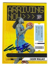 CASON WALLACE OKLAHOMA CITY THUNDER SIGNED BASKETBALL CARD KENTUCKY WILDCATS
