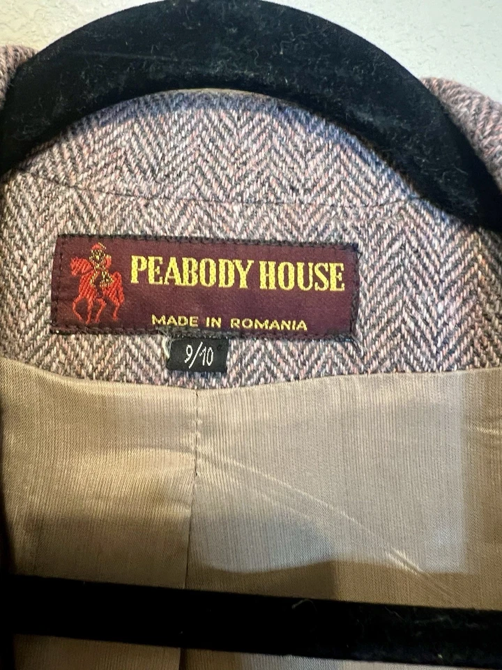 Blazer Peacock House Rosa/Marrón Peplum con Solapas Muescadas y Ajuste Relajado. Foto 3 de 4