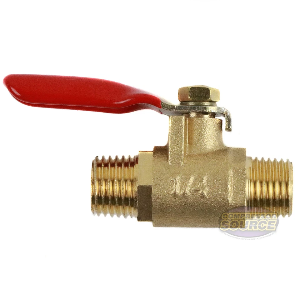 10 Pack 1/4" Male Male NPT Brass Ball Valve Moisture Air Tank Drain Shut Off - Image 4 of 4