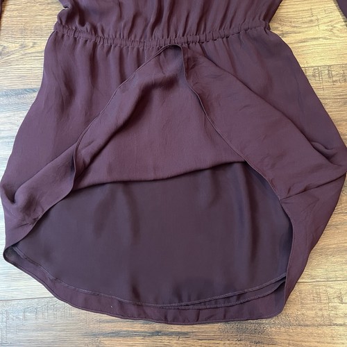 Aritzia Babaton Bennet Dress Purple 100% Silk Tie Waist Pockets Minimalist Lined - Picture 9 of 9