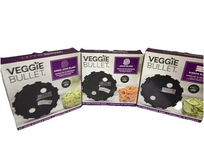 NutriBullet Veggie Bullet Spiralizer Blade 3pc Set Angel Hair Udon Ribbon NEW