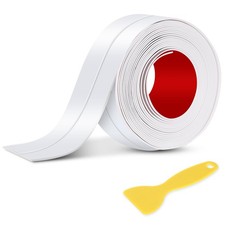 White Caulk Tape Sealant - 1 Roll Waterproof Self-Adhesive Tub Wall Sealing ...