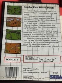 Rambo: First Blood Part II Sega Master System Complete Great Shape BLUE Label