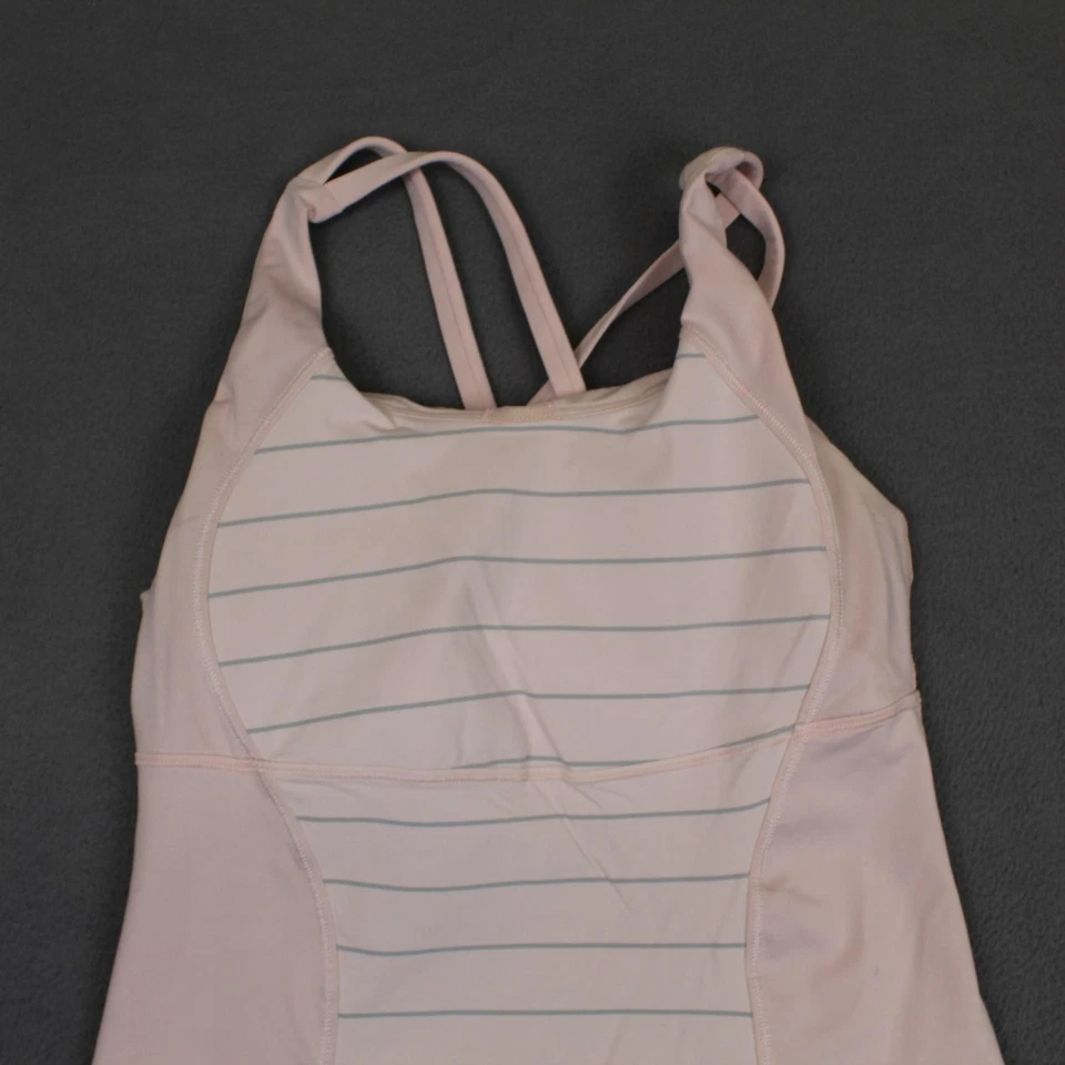 Sujetador Lululemon Top Mujer Pequeño Rosa Tirantes Espalda Cruzada Integrado Tenis Yoga Gimnasio Foto 2 de 4