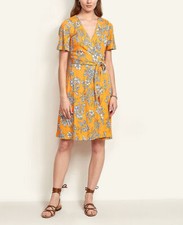 NWT~ANN TAYLOR~Fresh Mandarin~TROPICAL Toile FLUTTER Sleeve WRAP Dress~2~NEW!