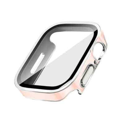 Schutzhülle für Apple Watch 40-49mm gehärtetes Glas transparent gold