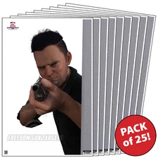 25 Paper Shooting Targets Gun Range Rifle 3D Pistol Threat w/Vitals 23x35