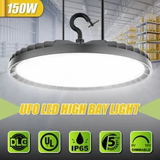 150W UFO Led High Bay Light Dimmable Commercial Warehouse Workshop Lighting DLC