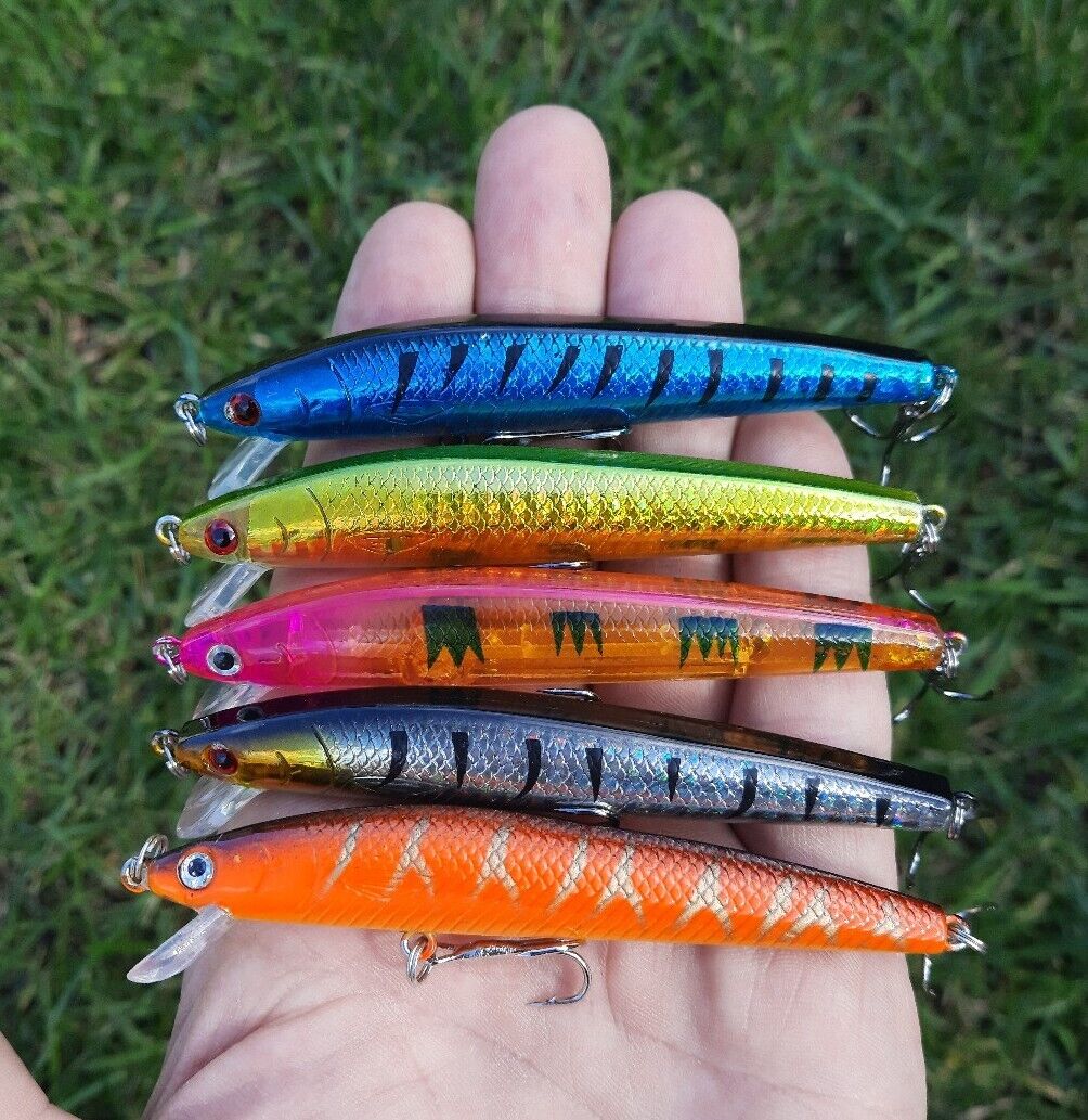 5 rattling spinning lures pike sea bass perch Fishing hooks spoons tackle  crank
