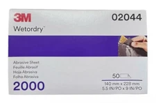 3M 02044 Wetordry Abrasive Sheet 2000 Grit 5 1/2 in x 9 in (50 sheets) 3M 2044