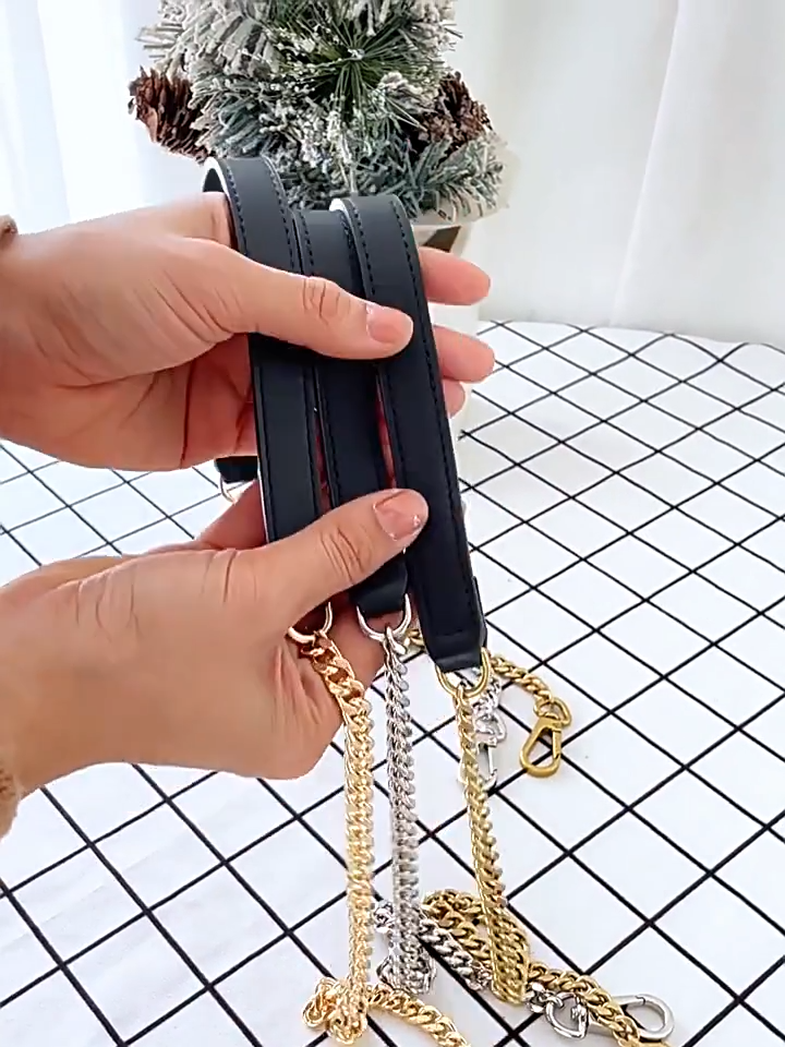 Leather + Metal Replacement Strap For Chanel Purse Chain YSL Saint