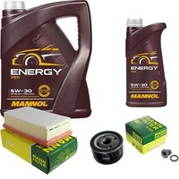 MANN-FILTER Inspektionspaket Mannol 6L 5W-30 Energy FüR Renault Clio Iii 1.6 16V