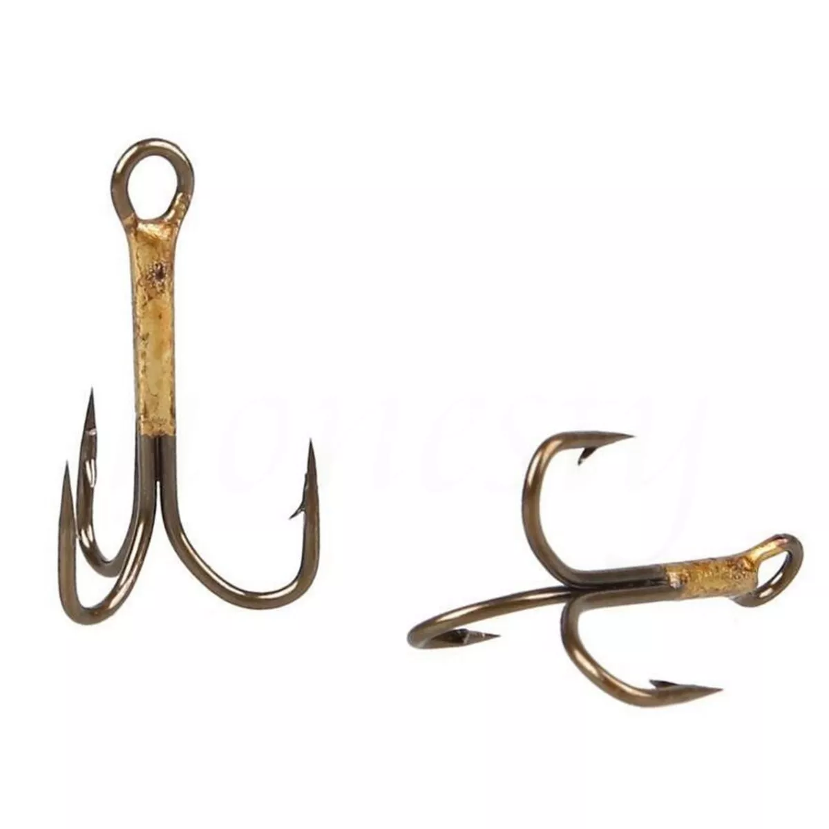 Brown Fish Hook Sharpened Tackle Treble Hooks Size 2/4/6/8/10 Hook