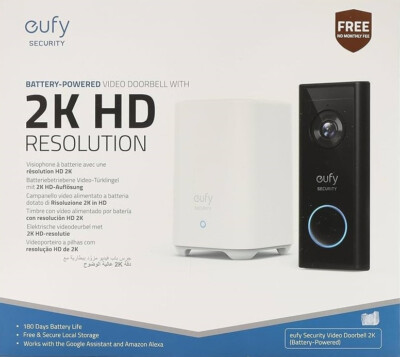 ANKER eufy security, Video-Türklingel, Akku-betrieben, kabellos, schwarz