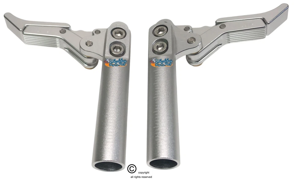 Frenos de tijera de aluminio para silla de ruedas bloqueo de rueda. Se adapta a la mayoría de las sillas de ruedas estándar Foto 4 de 4