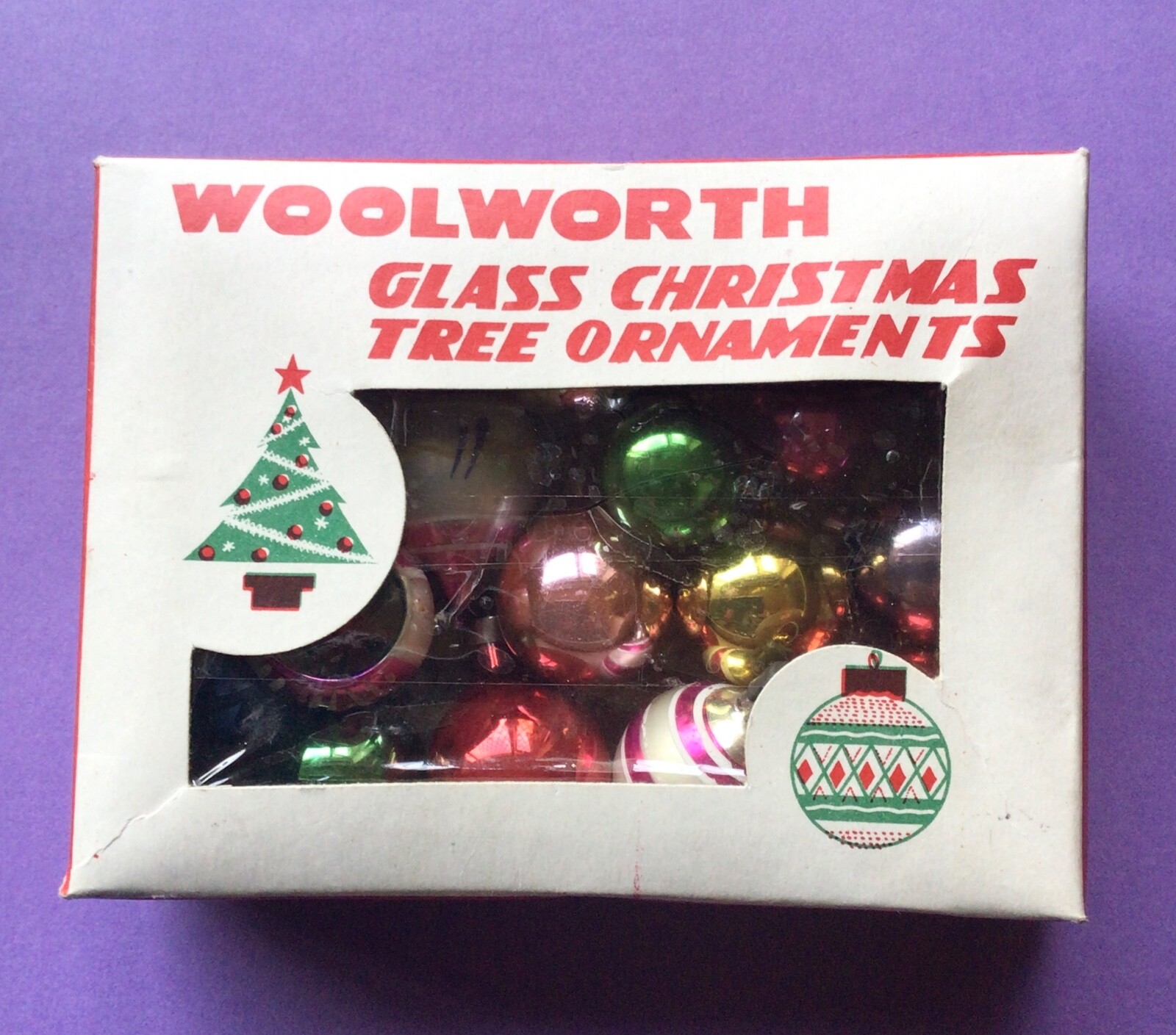 17 x Vintage Glass Baubles Ornaments Christmas Tree Decorations