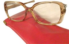 AMERICAN OPTICAL 50  s VTG Square Glasses/Frames 5  Clear Light Pink  Grey Case