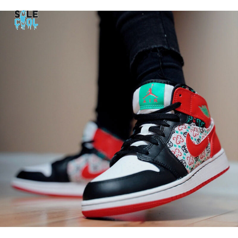 Nike Air Jordan 1 AJ1 Mid GS SE Holiday Ugly Christmas Nike Air Jordan 1 AJ1 Mid GS SE Holiday Ugly Christmas