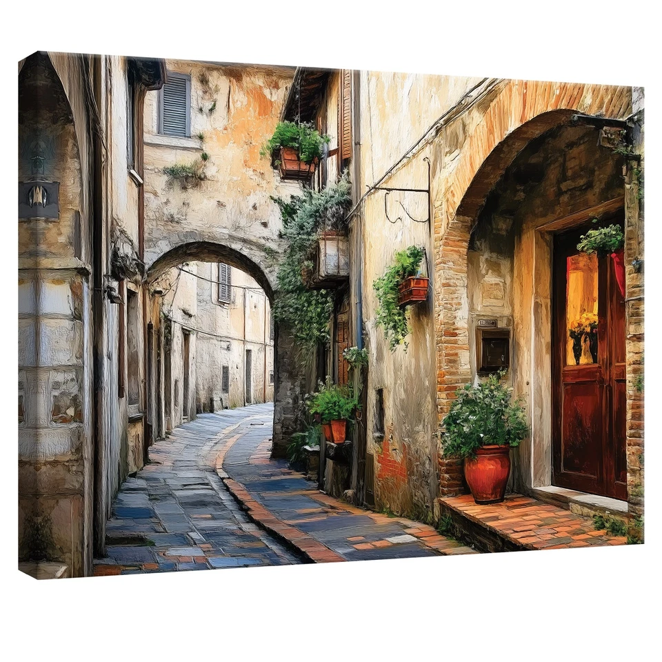 Leinwand Bilder Italien Gasse Stadt Wandbilder Groß Leinwandbild XXL Bilder - Bild 1 von 4
