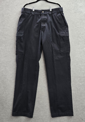 5.11 Men Pants 38 Blue Cargo Button 33'' Inseam Cotton Polyester
