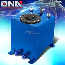 2.5 GALLON LIGHT PERFORMANCE BLUE COATED ALUMINUM FUEL CELL TANK+LEVEL SENDER