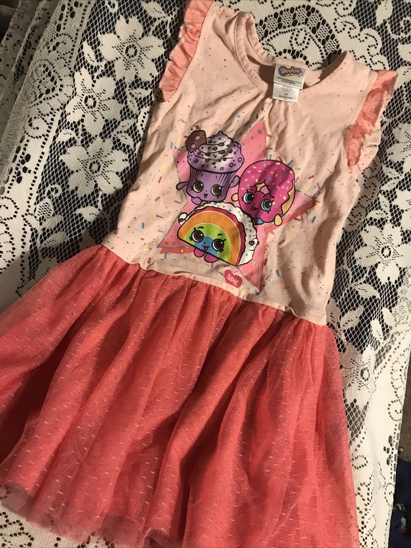 SHOPKINS CUPCAKE DONUT TUTU DRESS PINK SIZE 6