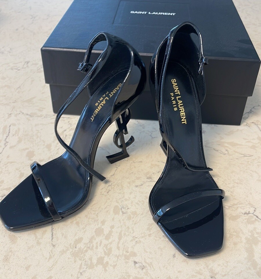 Sandali decolte Saint Laurent neri Opyum 38