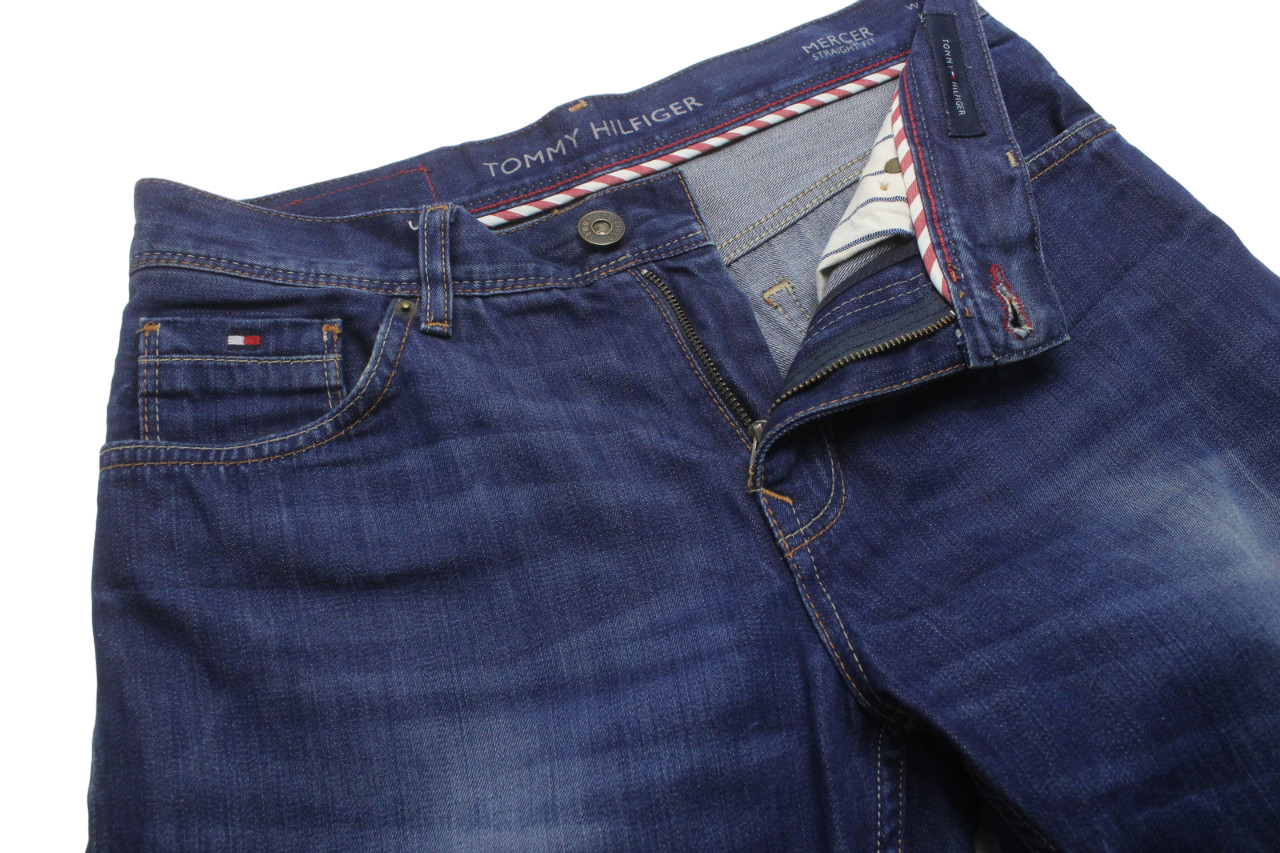 TOMMY HILFIGER Mercer Straight Fit Jeans Men's W30/L34 Whiskers Faded Blue thumbnail 4