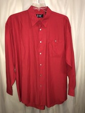 R2 Long Sleeve RED Men's Dress Shirt Size LARGE
