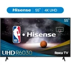 Hisense 55" Class R6 Series 4K UHD Roku Smart TV (55R6030N, 2024 Model) HDR